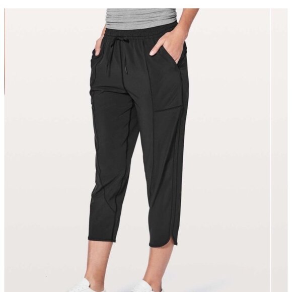 Lululemon Final Play Crop Pants Black 23" Size 6 Swift Fabric - Picture 2 of 10